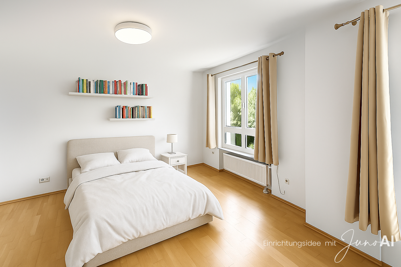 Schlafzimmer Einrichtungsbeispiel AI