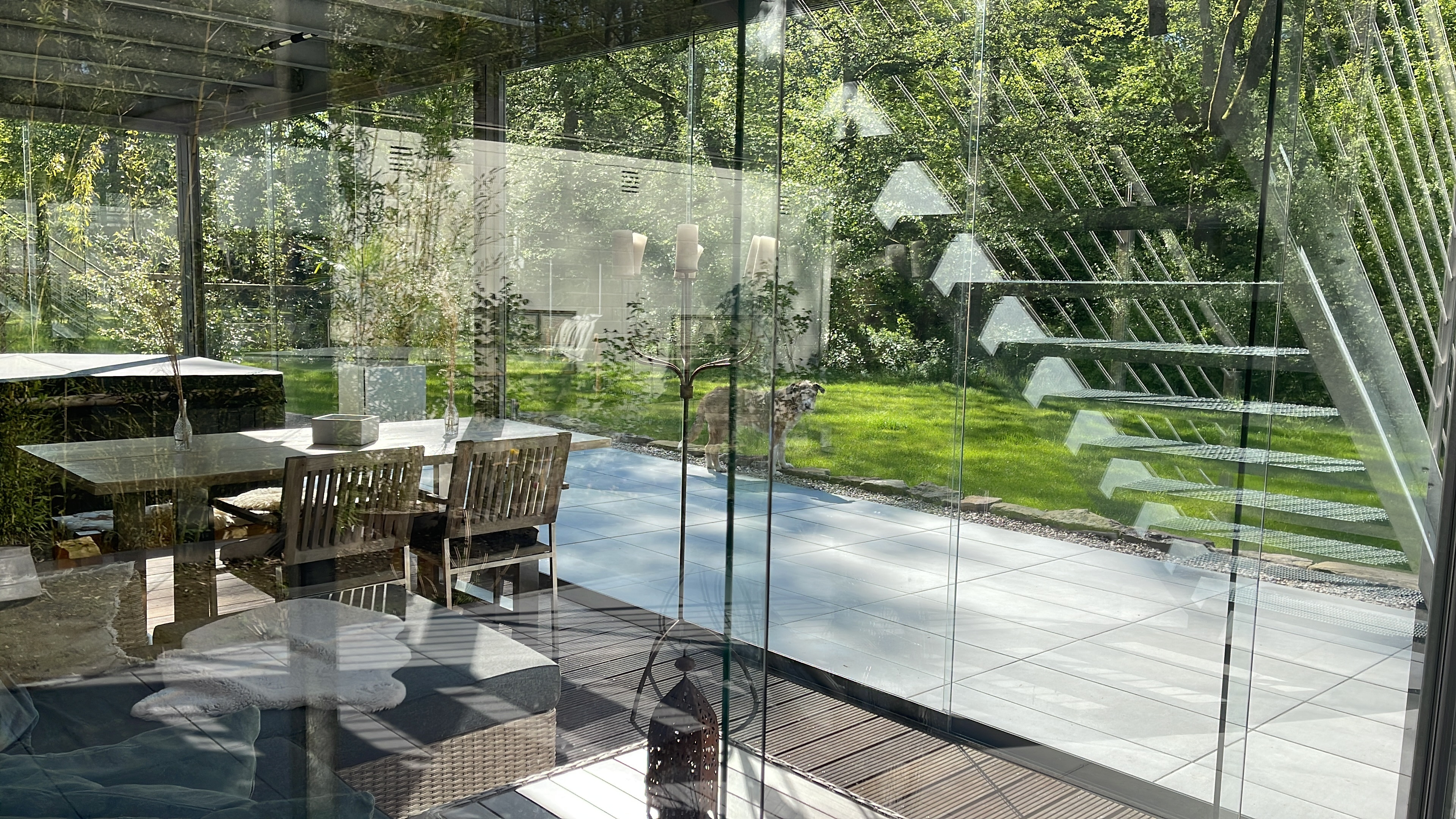 Blick durch den Wintergarten Blick durch den Wintergarten